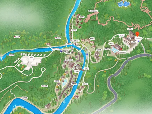 库尔勒结合景区手绘地图智慧导览和720全景技术，可以让景区更加“动”起来，为游客提供更加身临其境的导览体验。